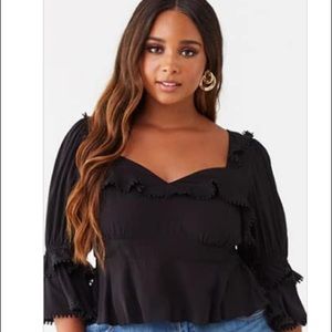 Black Peplum Top